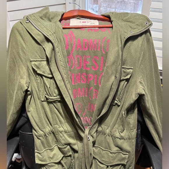 🪖 Edgy Vintage GAP Red Inspired Green Military Jacket - Ladies XL 🪖 - Picture 7 of 14